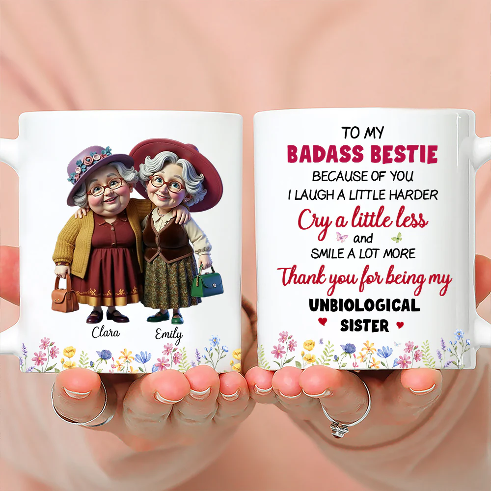 Thanks For My Unbiological Sister 2 - Personalized Custom Coffee Mug - Image 4