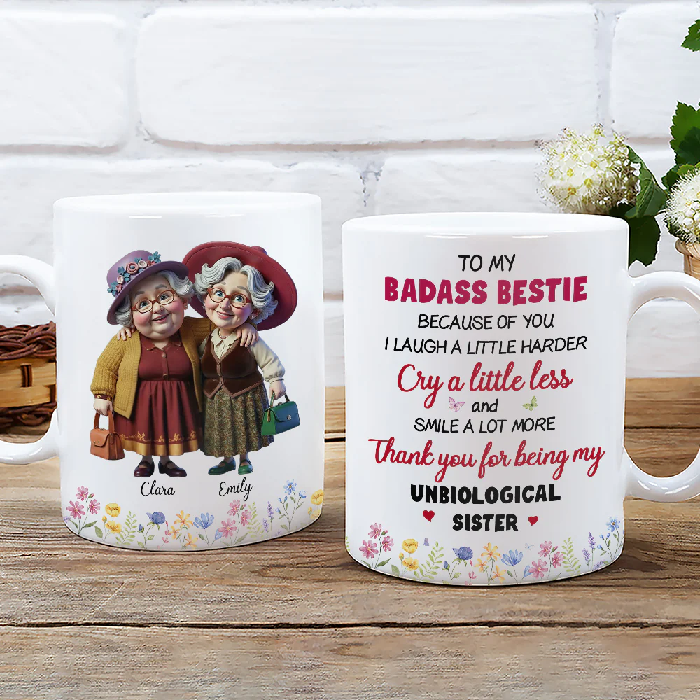 Thanks For My Unbiological Sister 2 - Personalized Custom Coffee Mug - Image 5