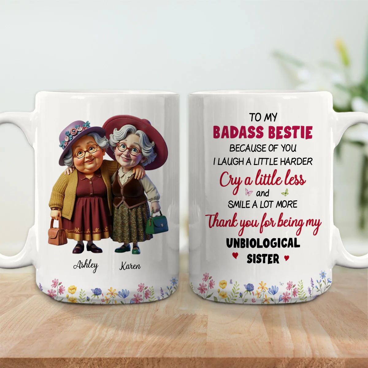 Thanks For My Unbiological Sister 2 - Personalized Custom Coffee Mug - Image 7