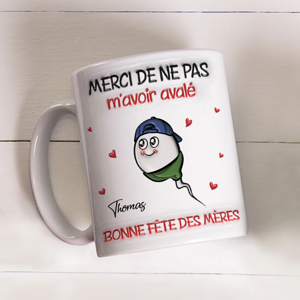 Thanks For Not Swallowing French - Personalized Custom 3D Inflated Effect Mug - Image 4