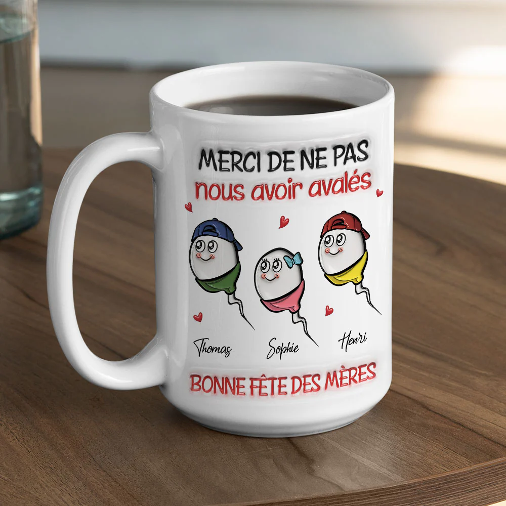 Thanks For Not Swallowing French - Personalized Custom 3D Inflated Effect Mug - Image 5