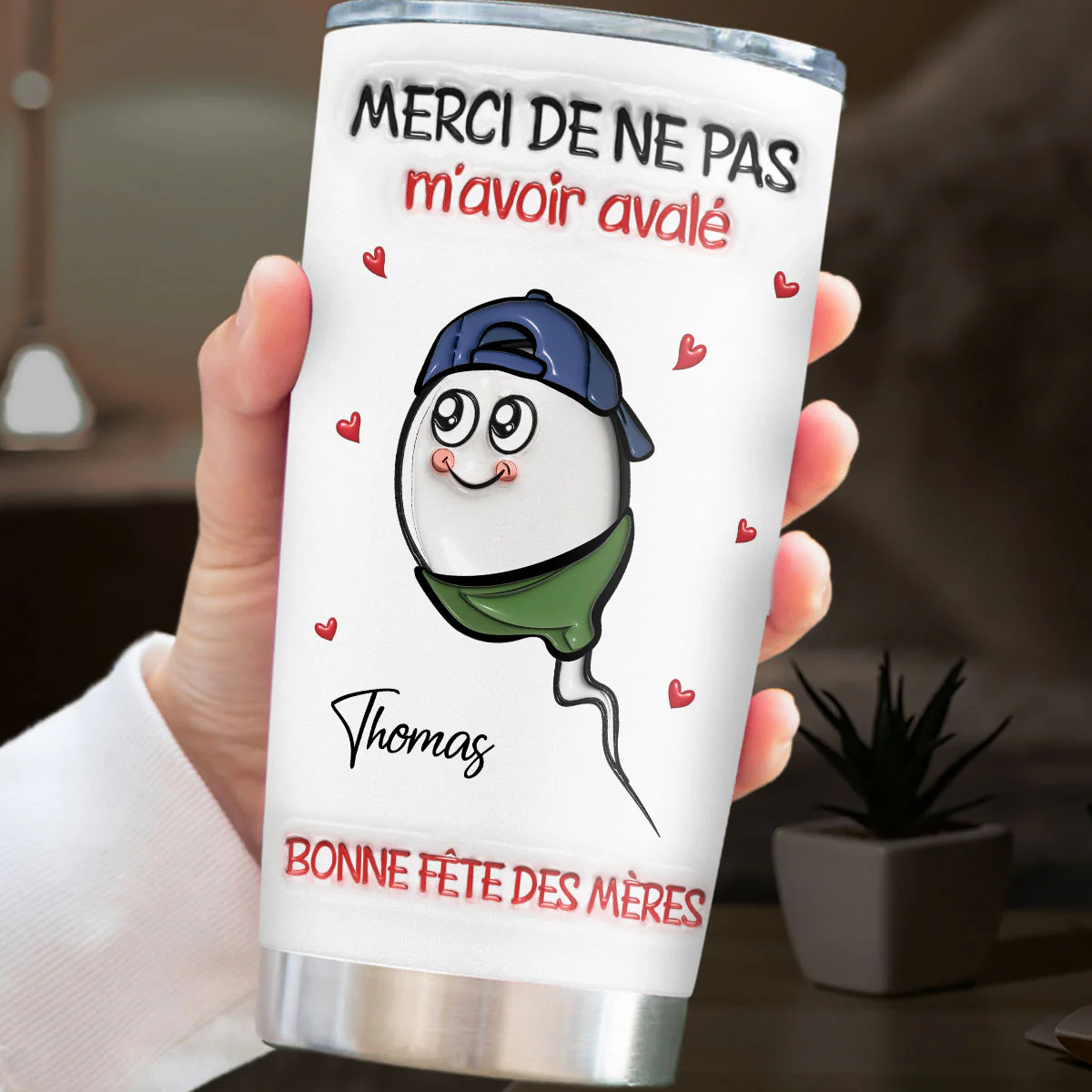 Thanks For Not Swallowing French - Personalized Custom 3D Inflated Effect Tumbler - Image 3