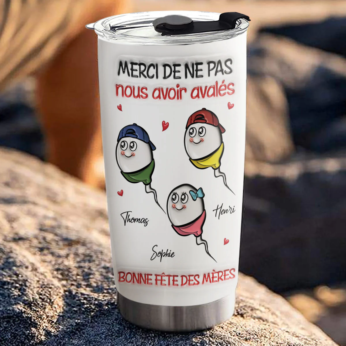 Thanks For Not Swallowing French - Personalized Custom 3D Inflated Effect Tumbler - Image 5