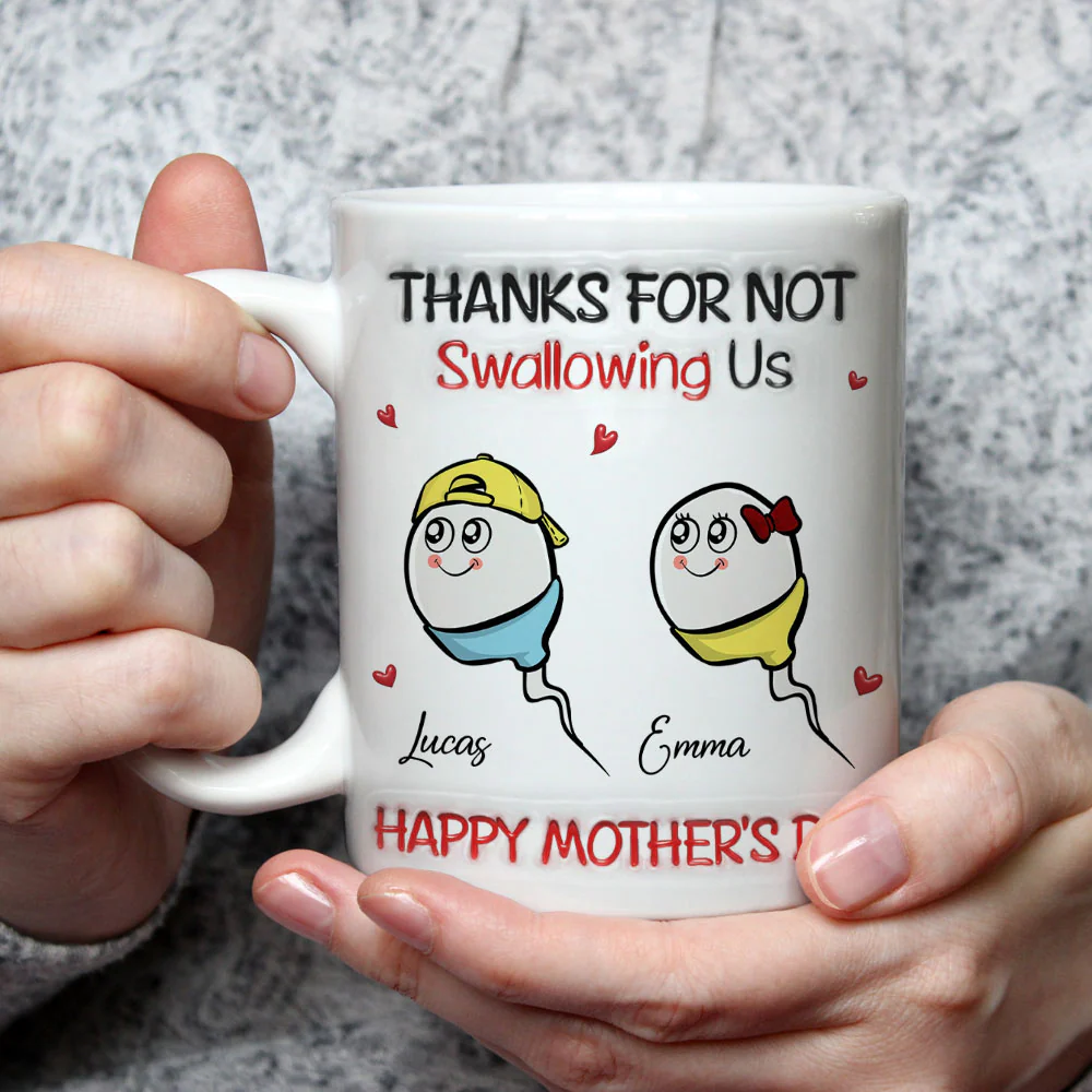 Thanks For Not Swallowing - Personalized Custom 3D Inflated Effect Mug - Image 3