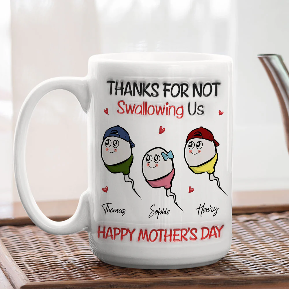 Thanks For Not Swallowing - Personalized Custom 3D Inflated Effect Mug - Image 4