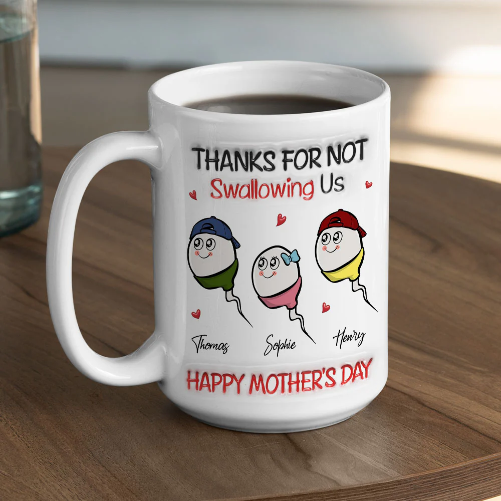 Thanks For Not Swallowing - Personalized Custom 3D Inflated Effect Mug - Image 5