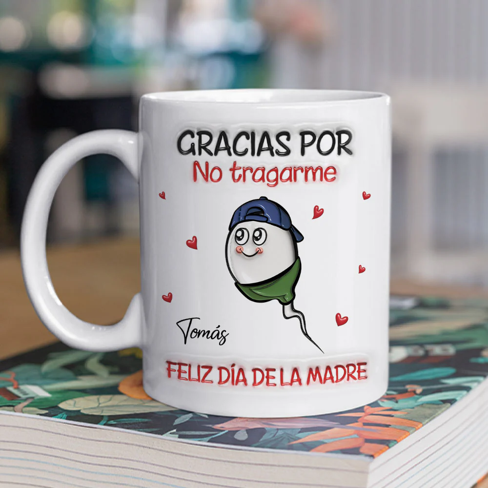 Thanks For Not Swallowing Spanish - Personalized Custom 3D Inflated Effect Mug - Image 2