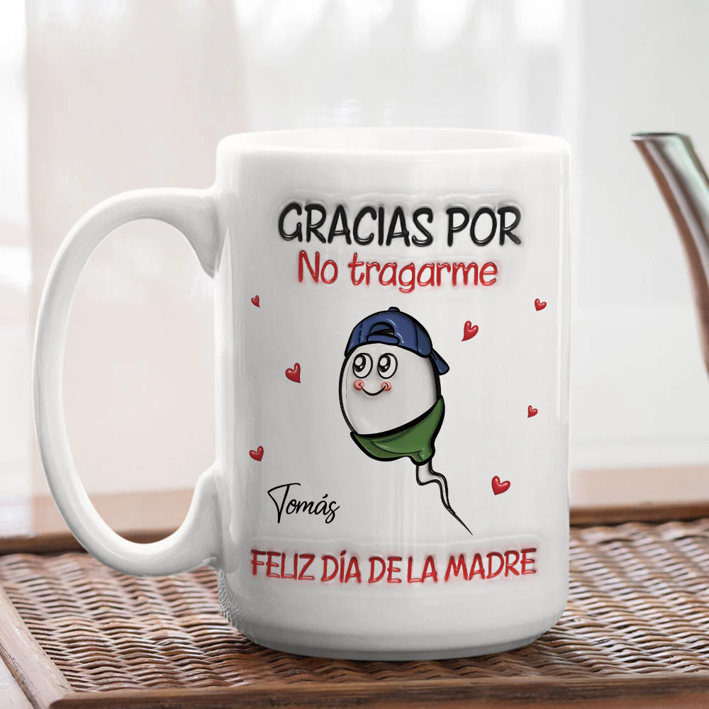 Thanks For Not Swallowing Spanish - Personalized Custom 3D Inflated Effect Mug - Image 6