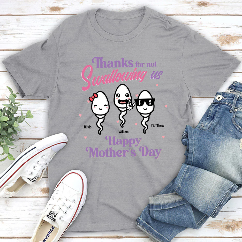 Thanks For Not Swallowing Us - Personalized Custom Unisex T-shirt - Image 4
