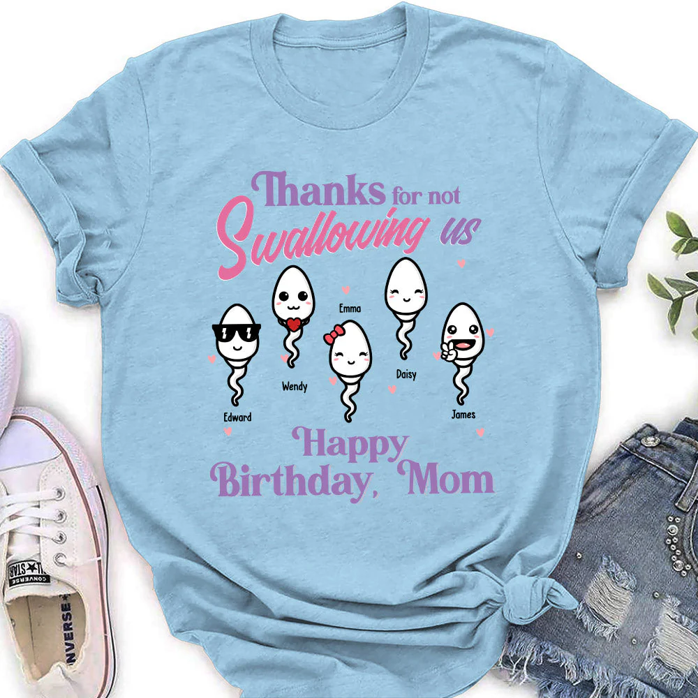 Thanks For Not Swallowing Us - Personalized Custom Women's T-shirt - Image 4