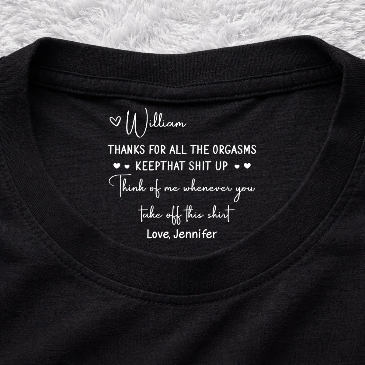 Thanks For - Personalized Custom Inside Neck Print T-shirt - Image 11