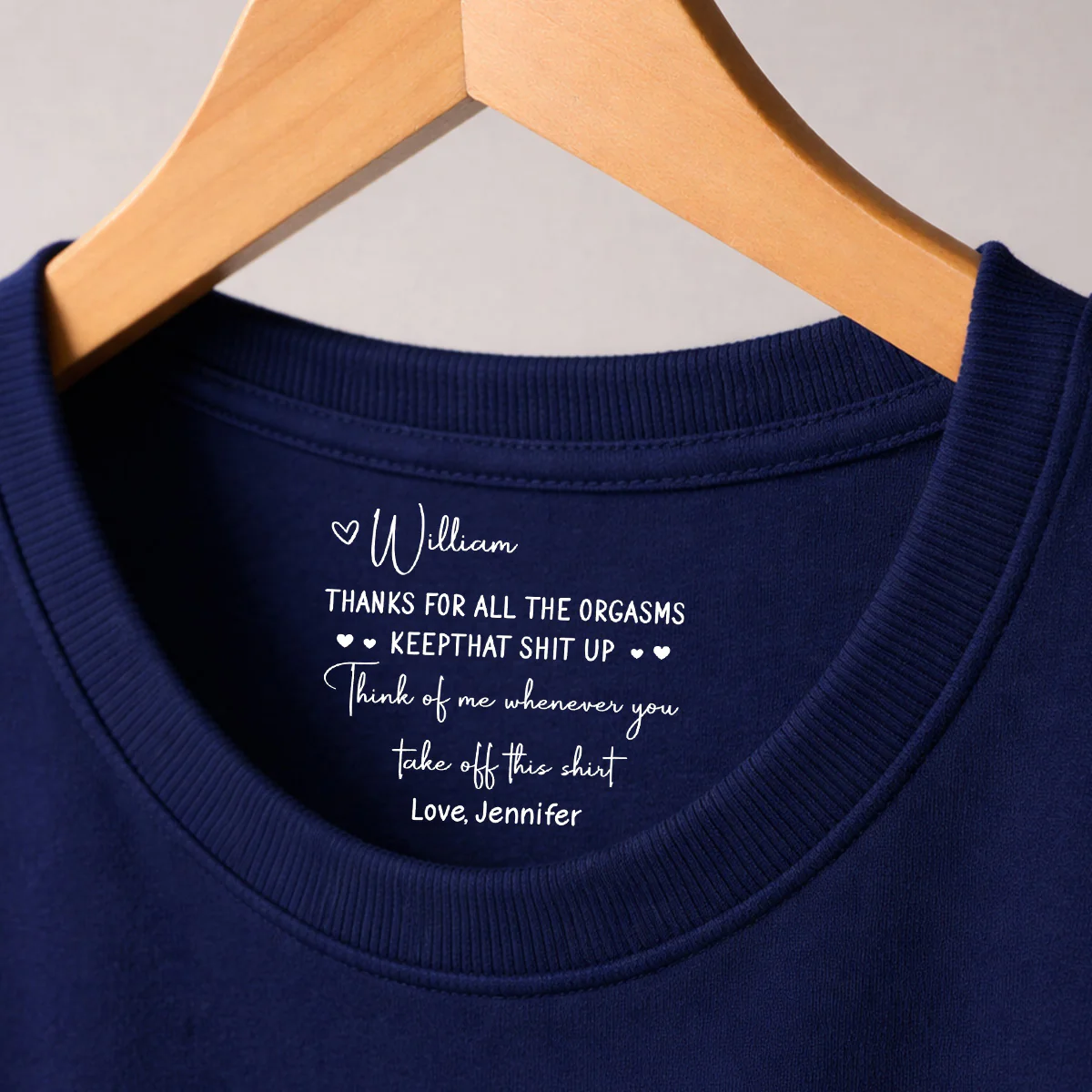 Thanks For - Personalized Custom Inside Neck Print T-shirt - Image 3