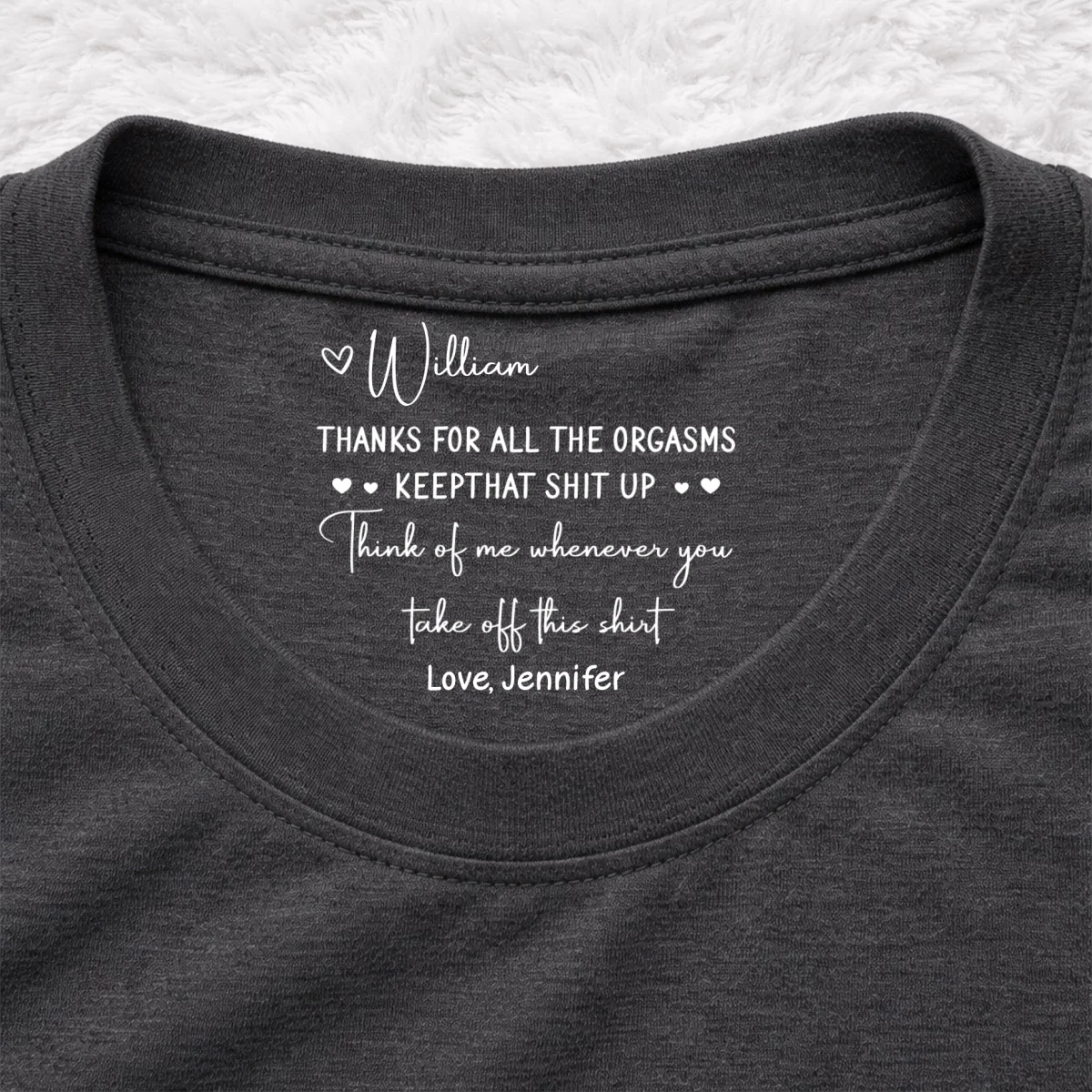 Thanks For - Personalized Custom Inside Neck Print T-shirt - Image 7