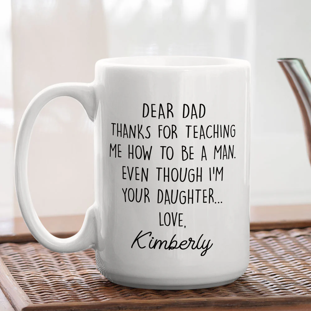 Thanks For Teaching Me Dad - Personalized Custom Coffee Mug - Image 4