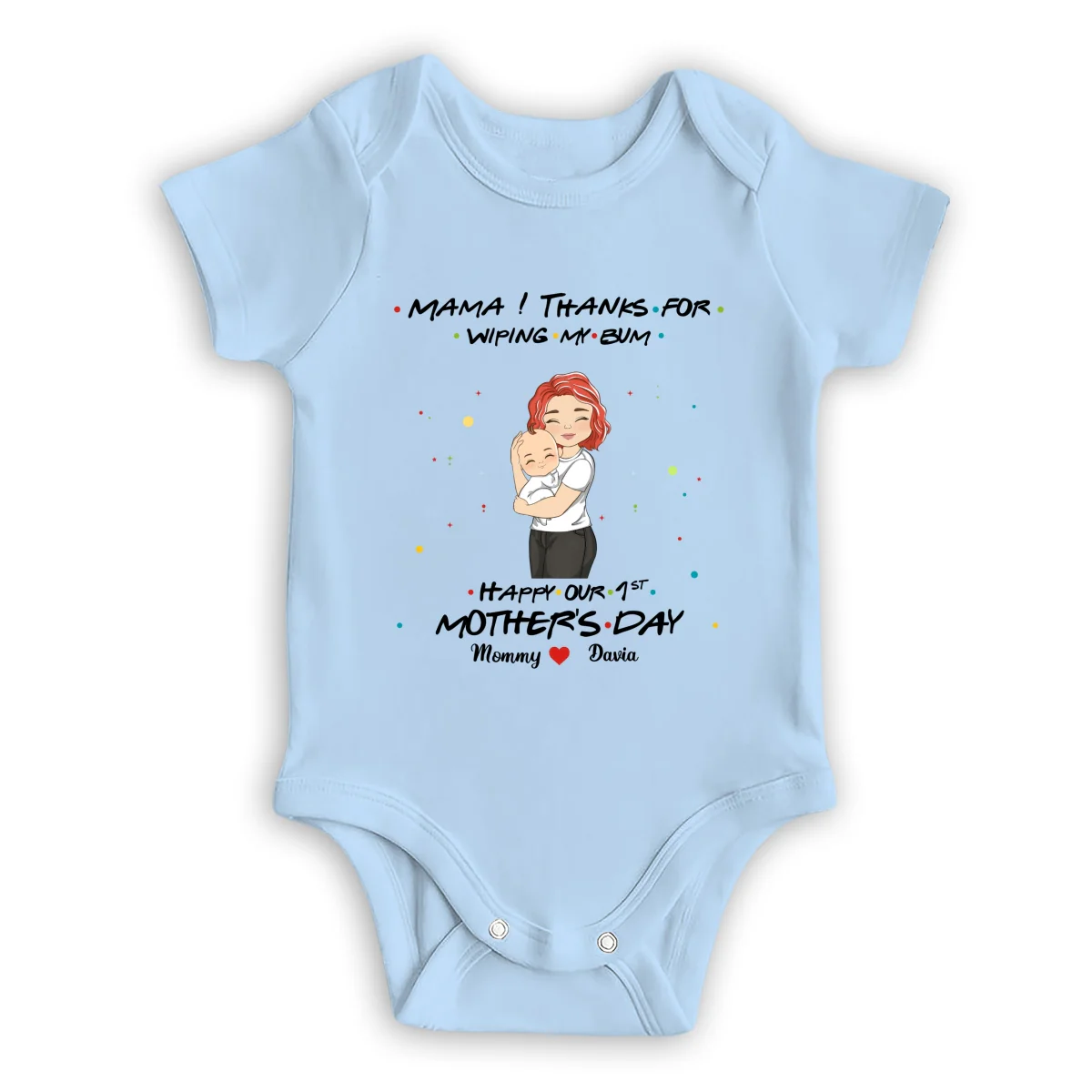 Thanks For Wiping My Bum Happy Mother Day - Personalized Custom Baby Onesie - Image 6