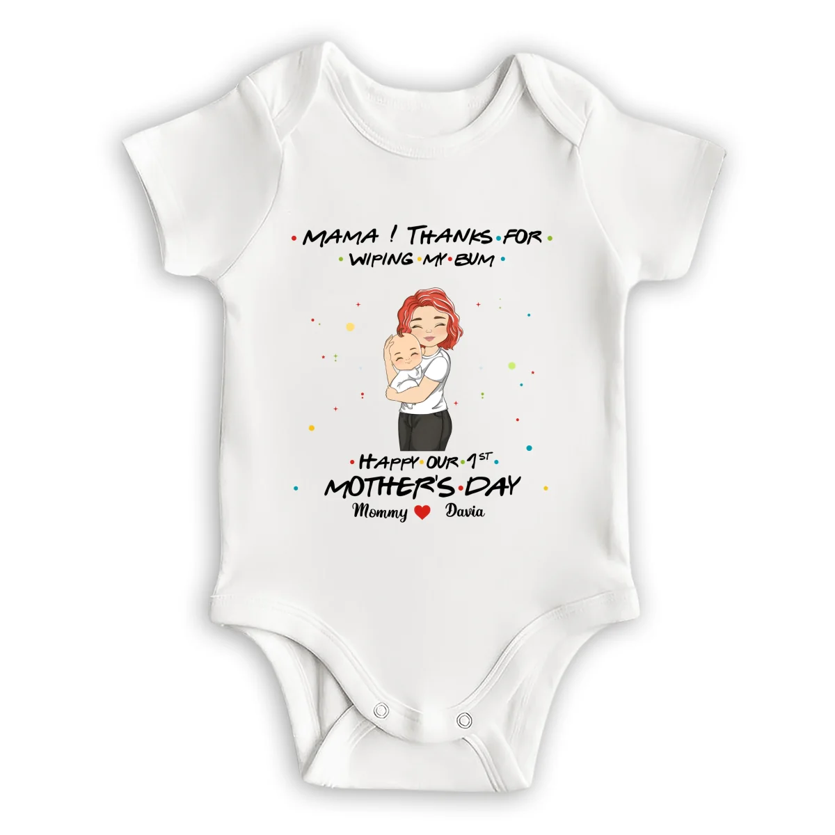 Thanks For Wiping My Bum Happy Mother Day - Personalized Custom Baby Onesie - Image 8