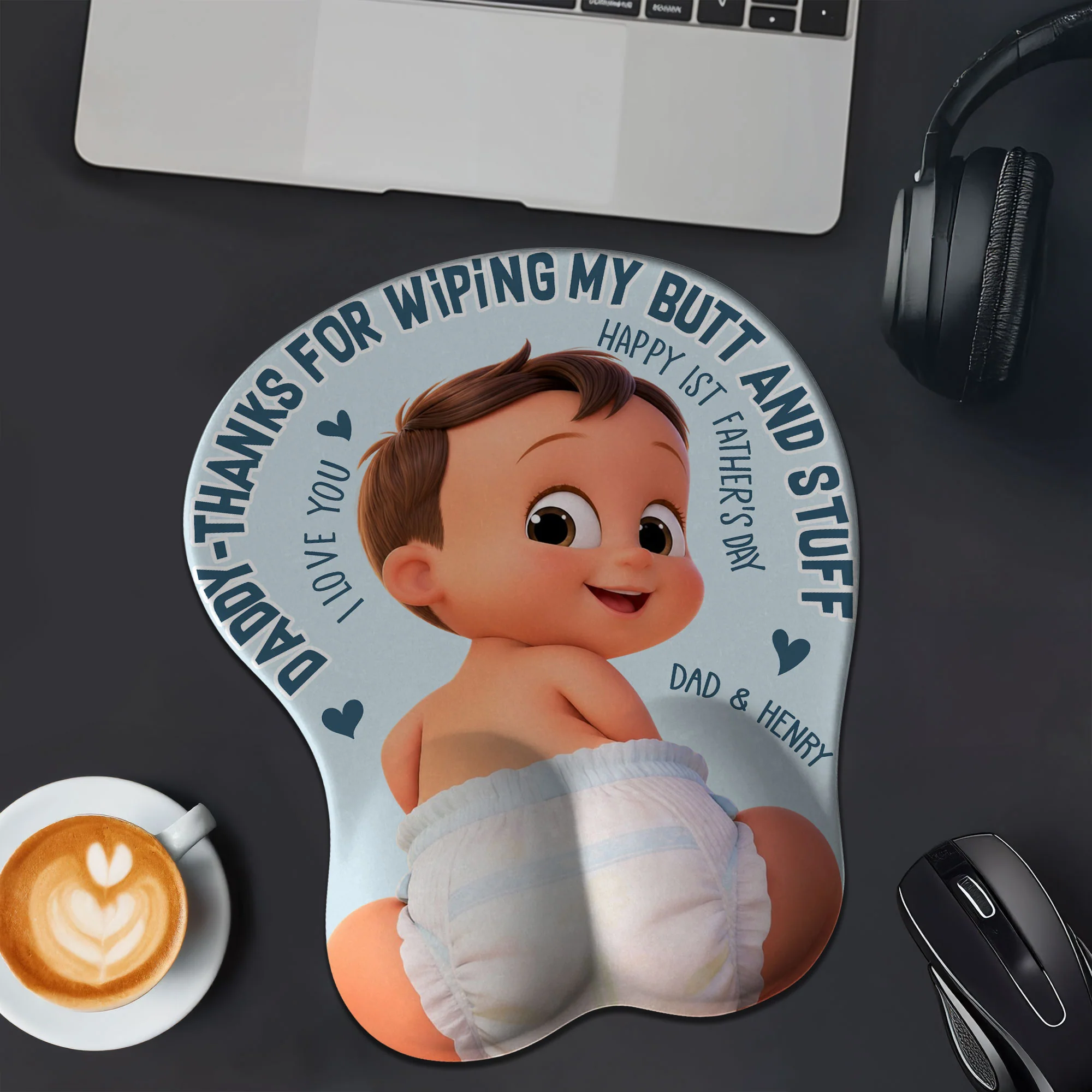 Thanks For Wiping My Butt - Personalized Custom 3D Mouse Pad - Image 2