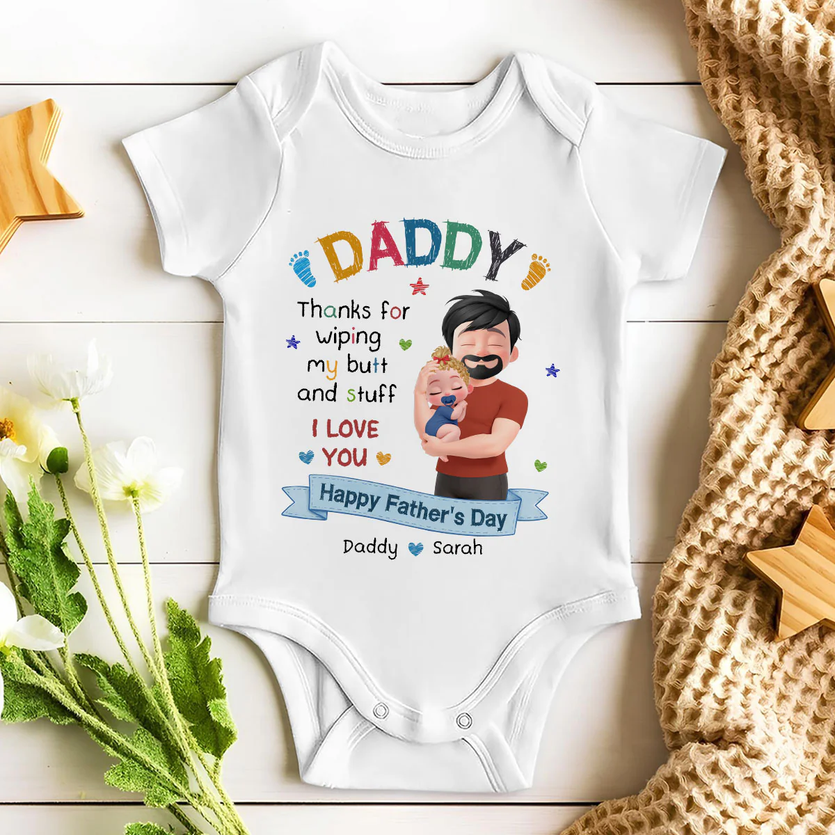 Thanks For Wiping - Personalized Custom Baby Onesie - Image 3