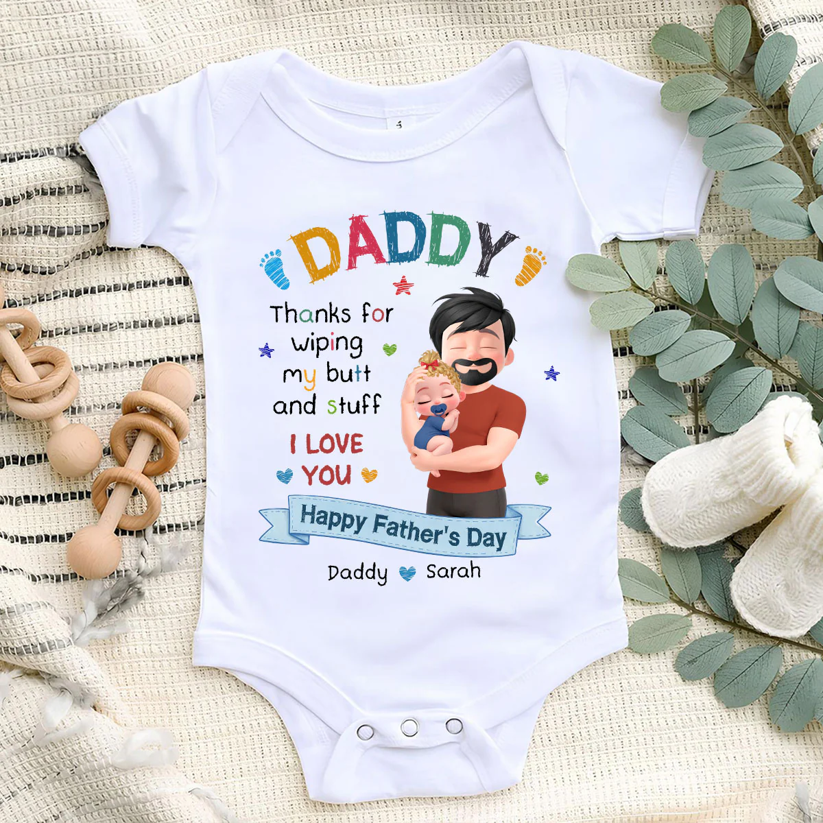 Thanks For Wiping - Personalized Custom Baby Onesie - Image 5