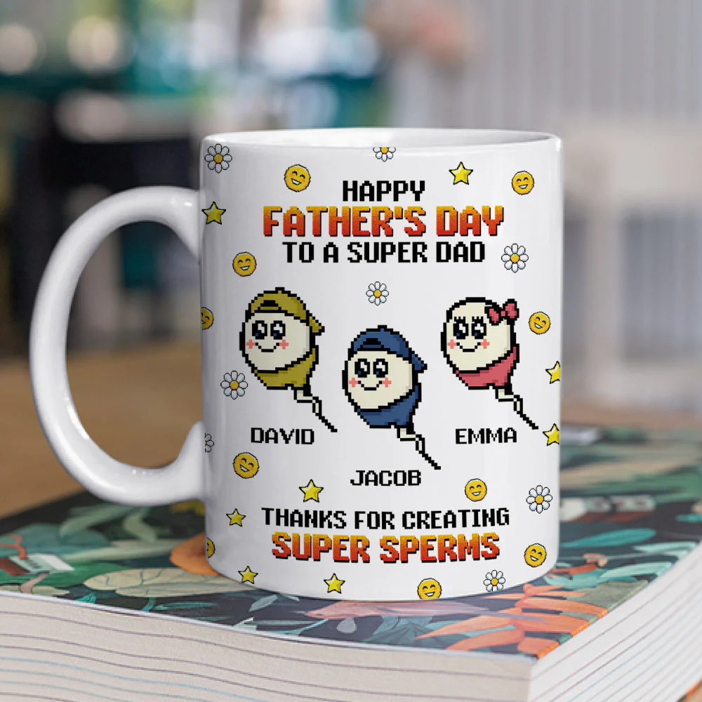 Thanks To Super Dad - Personalized Custom Coffee Mug - Image 2