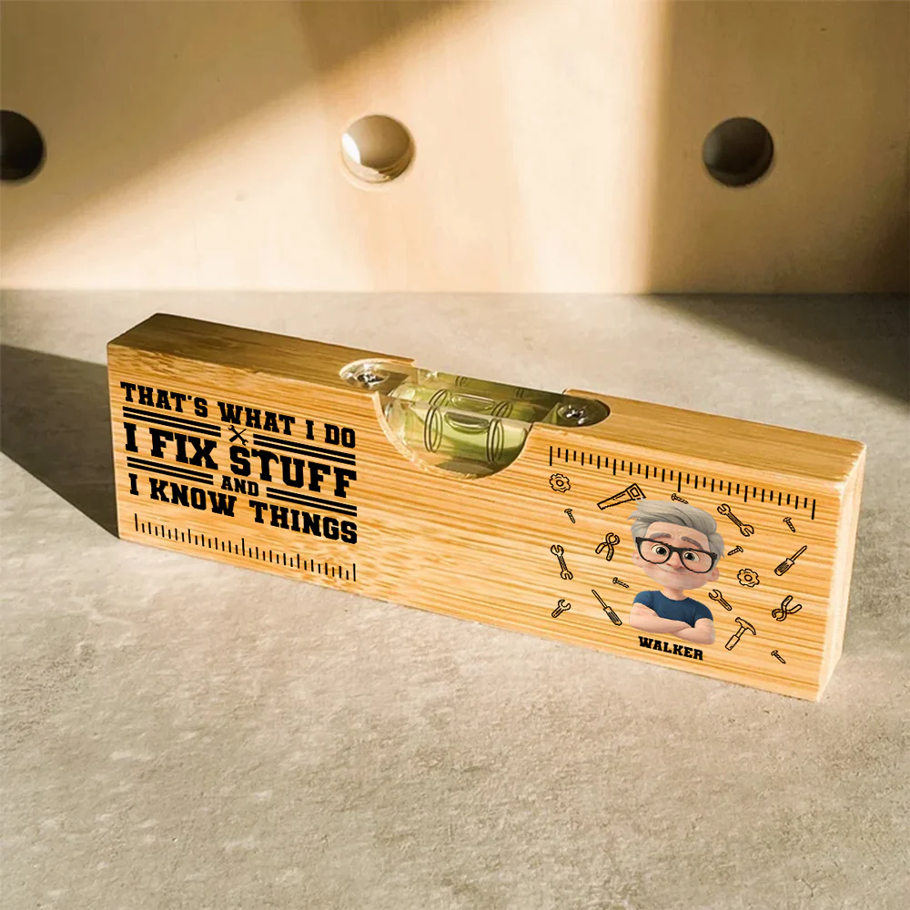 Thats What I Do - Personalized Custom Wooden Spirit Level Bottle Opener - Image 6