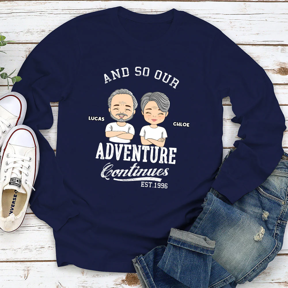 The Adventure Continues - Personalized Custom Long Sleeve T-shirt - Image 2