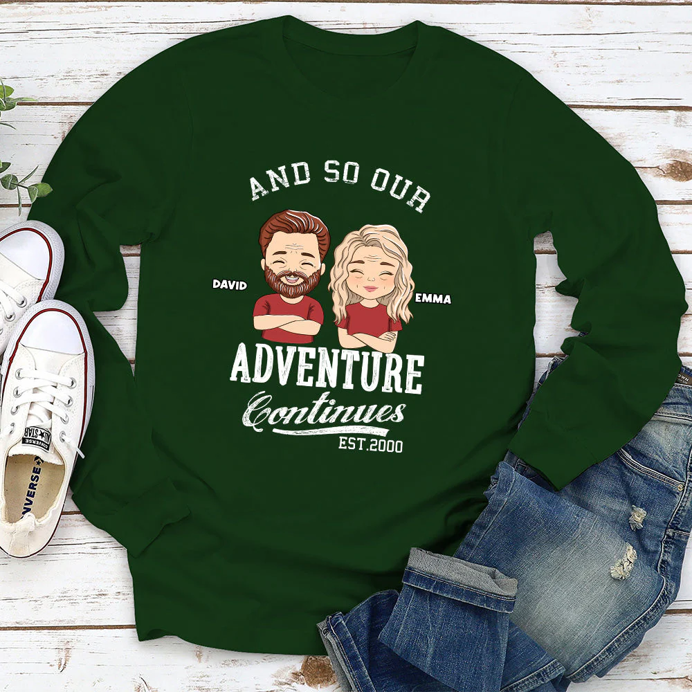 The Adventure Continues - Personalized Custom Long Sleeve T-shirt - Image 3