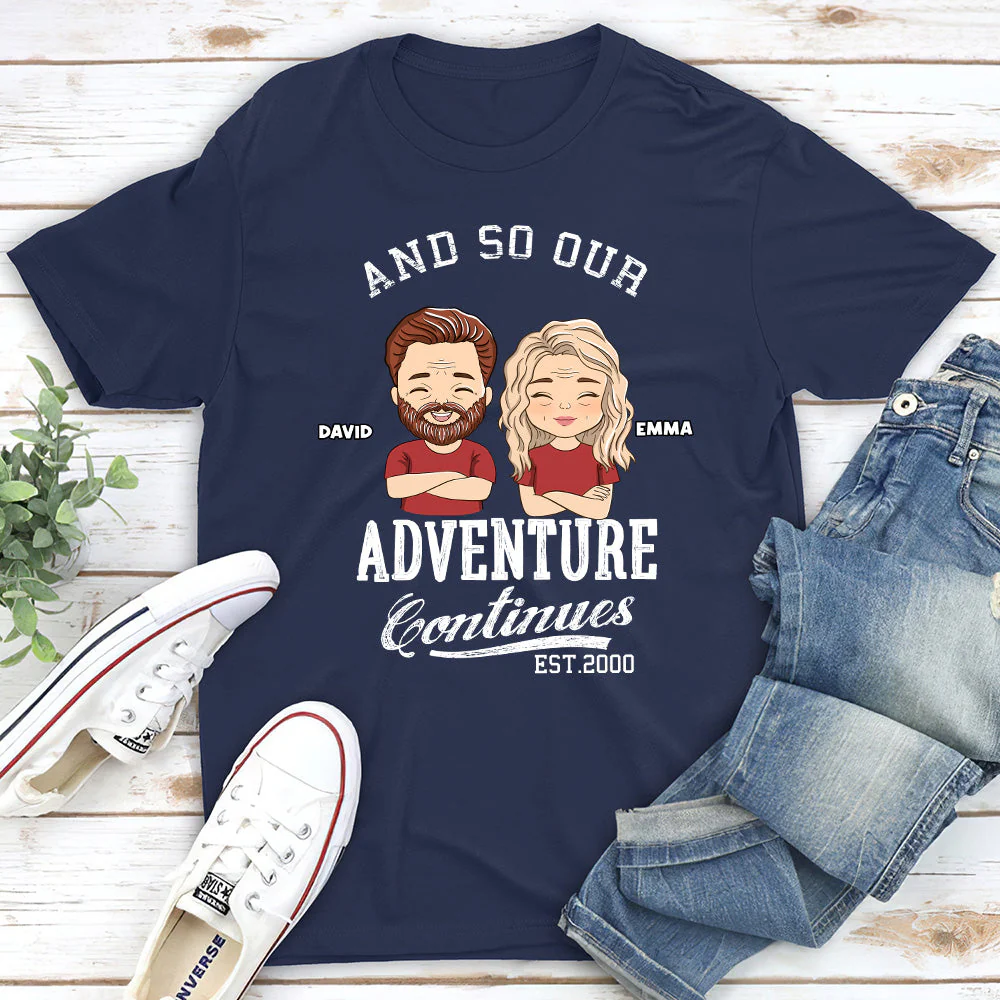 The Adventure Continues - Personalized Custom Classic T-shirt - Image 2