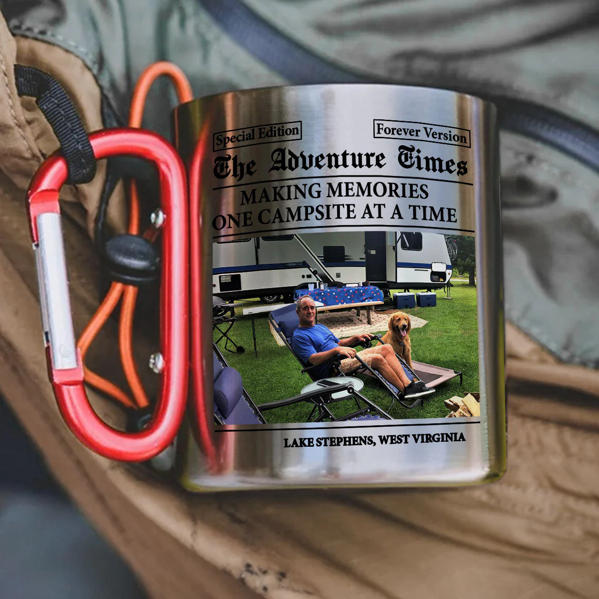 The Adventure Times - Personalized Custom Carabiner Mug - Image 3