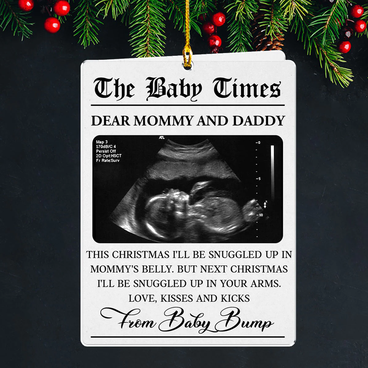 The Baby Times - Personalized Custom Acrylic Ornament - Image 4
