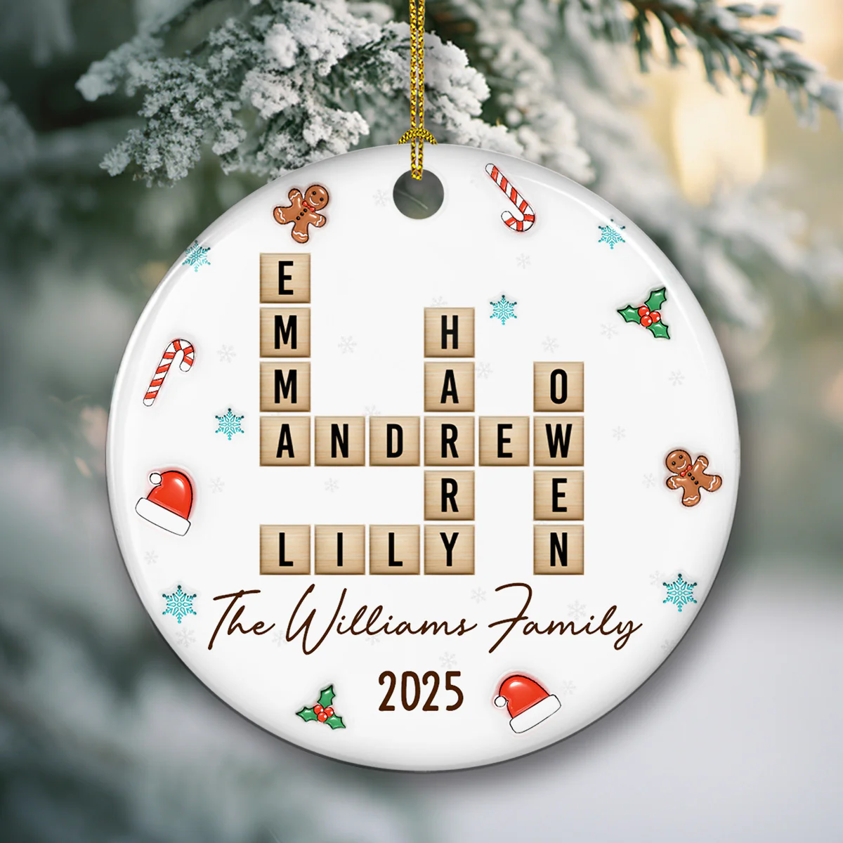 The Best Crossword We Ever Made - Personalized Custom 3D Inflated Effect Ceramic Ornament - Image 4
