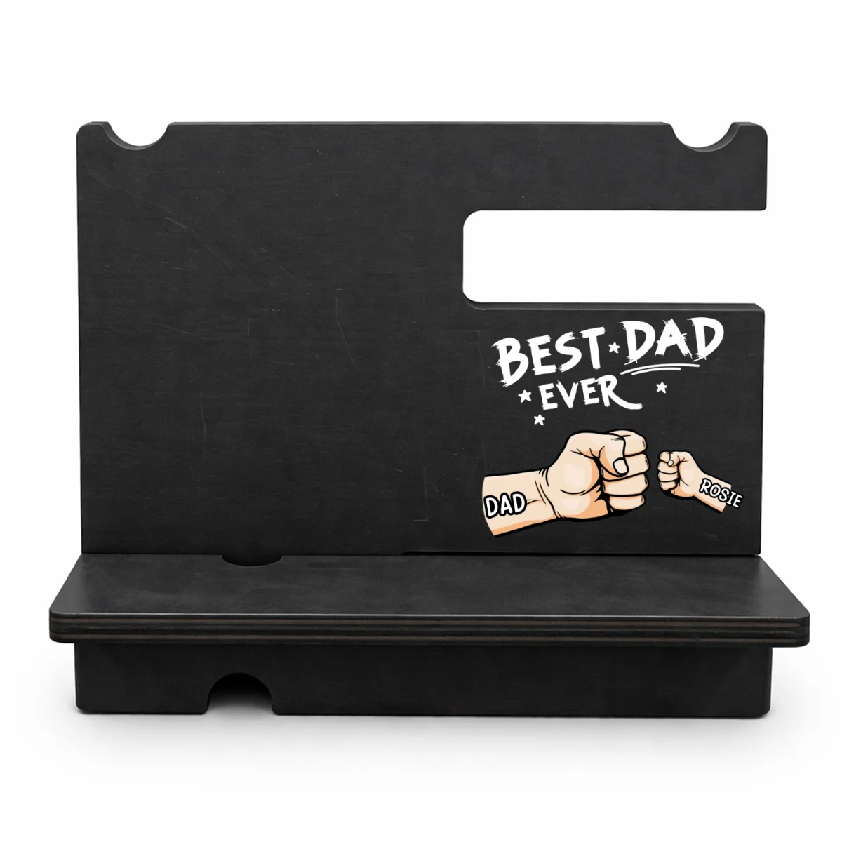 The Best Dad Grandpa Ever - Personalized Custom Wood Phone Docking Station - Image 8
