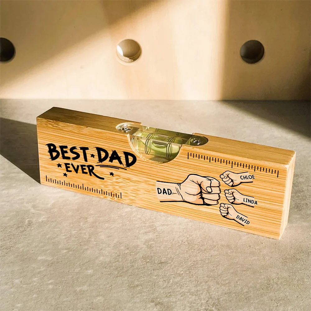 The Best Dad Grandpa Ever - Personalized Custom Wooden Spirit Level Bottle Opener - Image 4