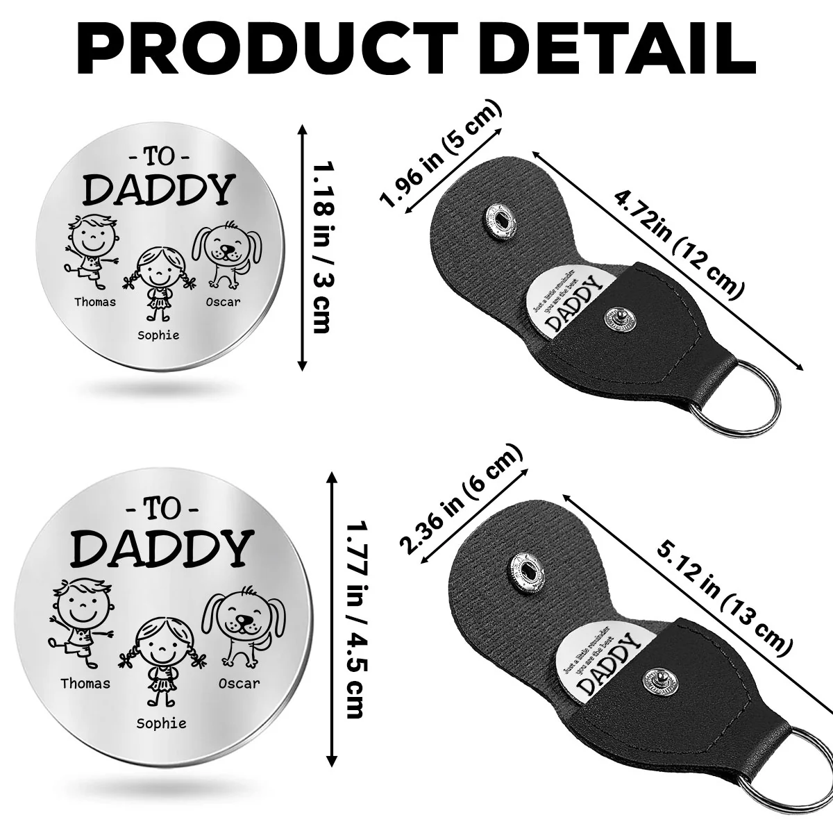 The Best Dad In The World - Personalized Custom Pocket Hug - Image 5