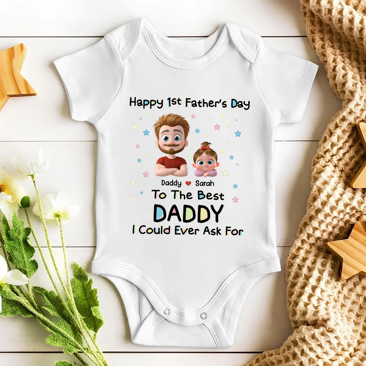 The Best Daddy - Personalized Custom Baby Onesie - Image 4