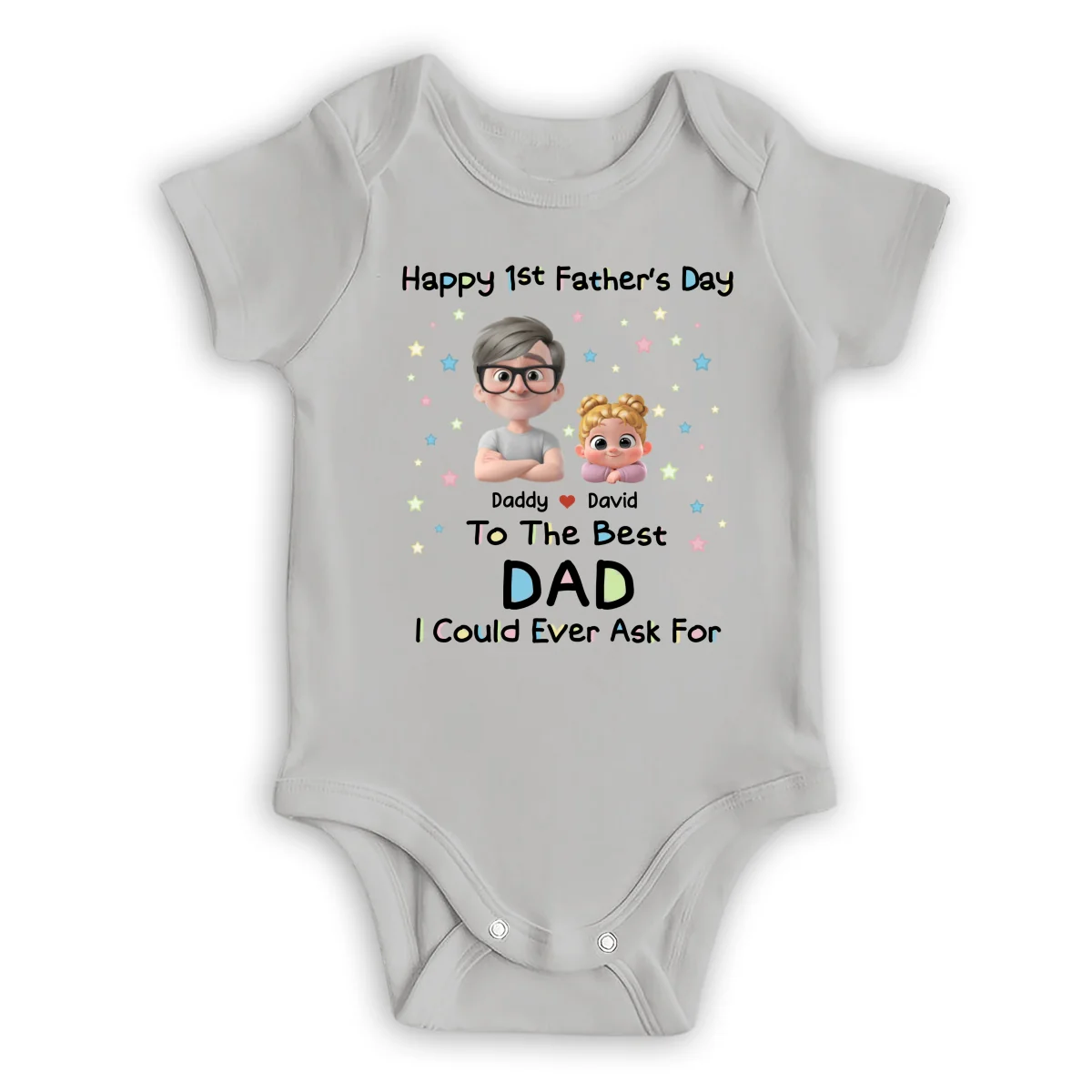 The Best Daddy - Personalized Custom Baby Onesie - Image 8
