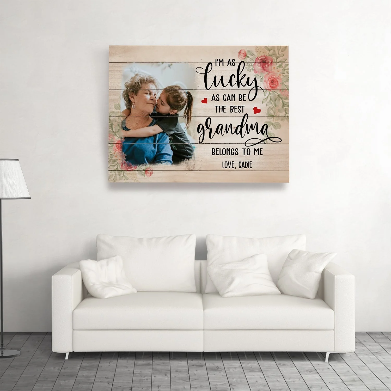 The Best Grandma - Personalized Custom Photo Canvas - Image 3