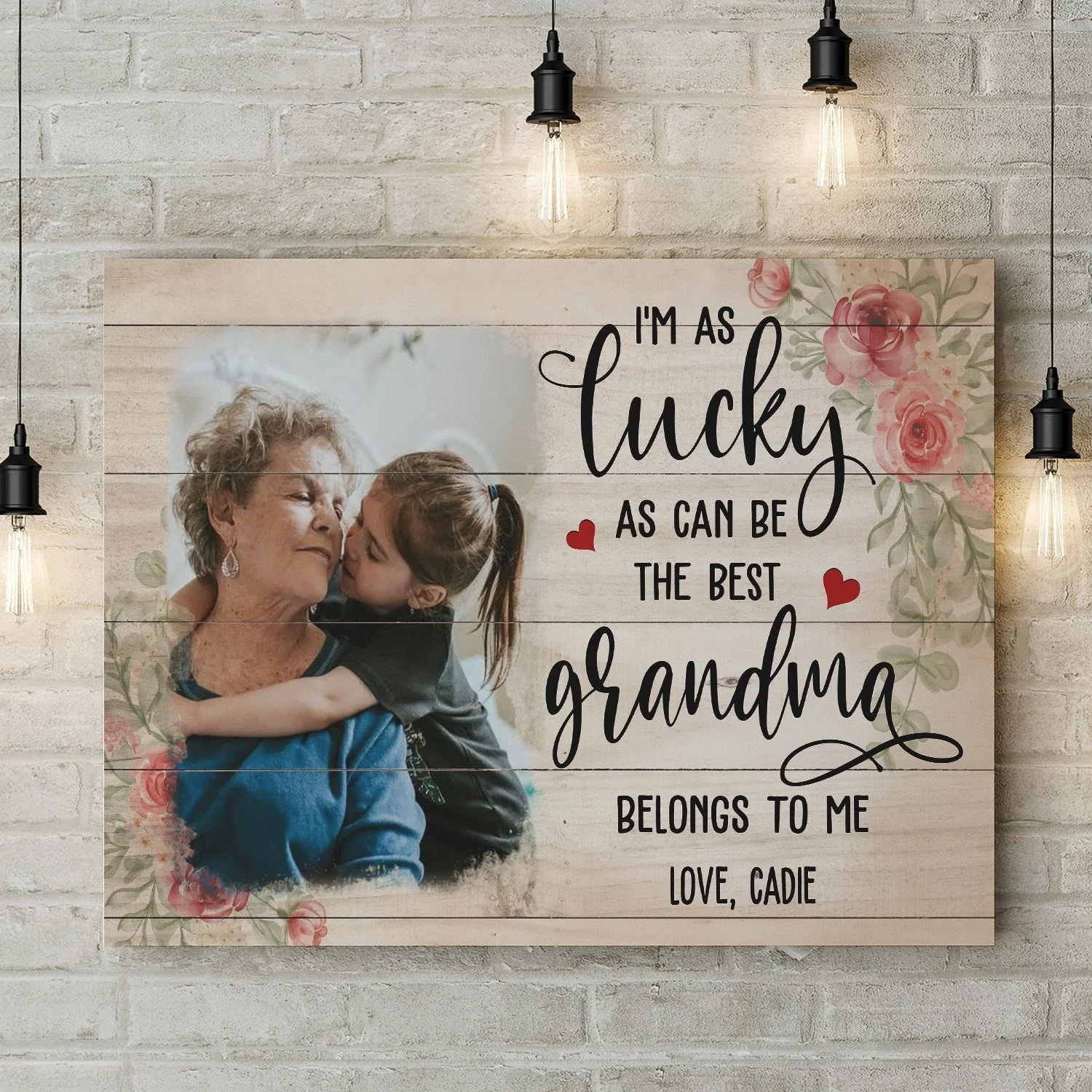 The Best Grandma - Personalized Custom Photo Canvas - Image 4