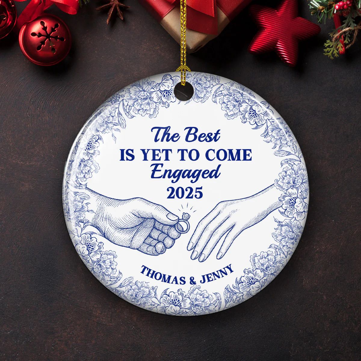 The Best Is Yet Ahead - Personalized Custom Ceramic Ornament - Image 3