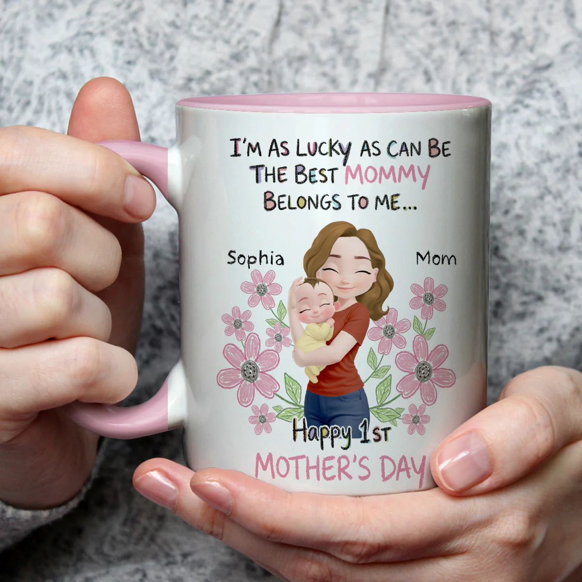 The Best Mommy Is Mine - Personalized Custom Accent Mug - Image 3