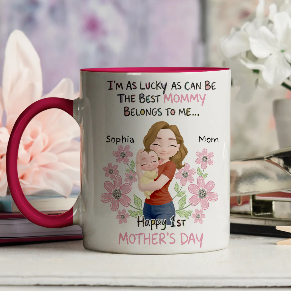 The Best Mommy Is Mine - Personalized Custom Accent Mug - Image 5