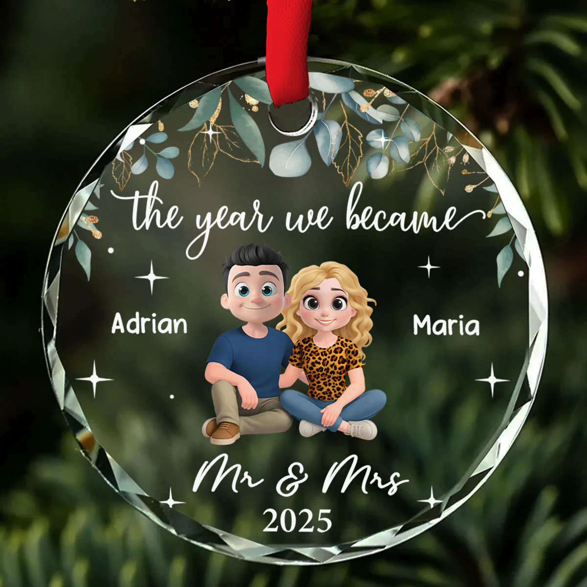 The Best Thing I Found In My Life - Personalized Custom Glass Ornament - Image 2