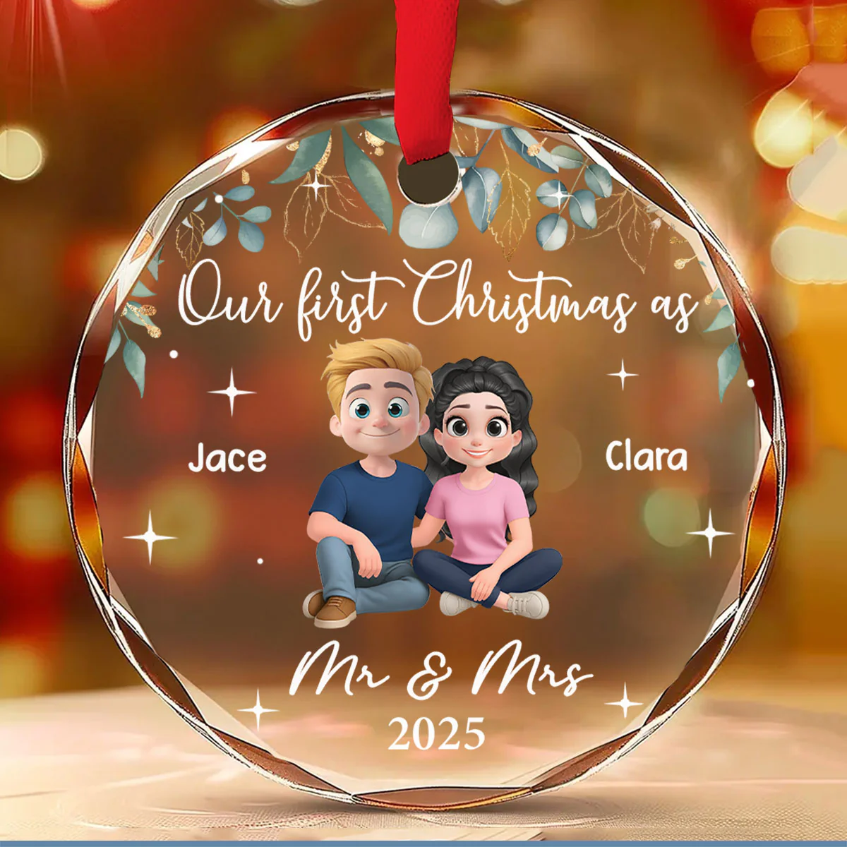 The Best Thing I Found In My Life - Personalized Custom Glass Ornament - Image 3