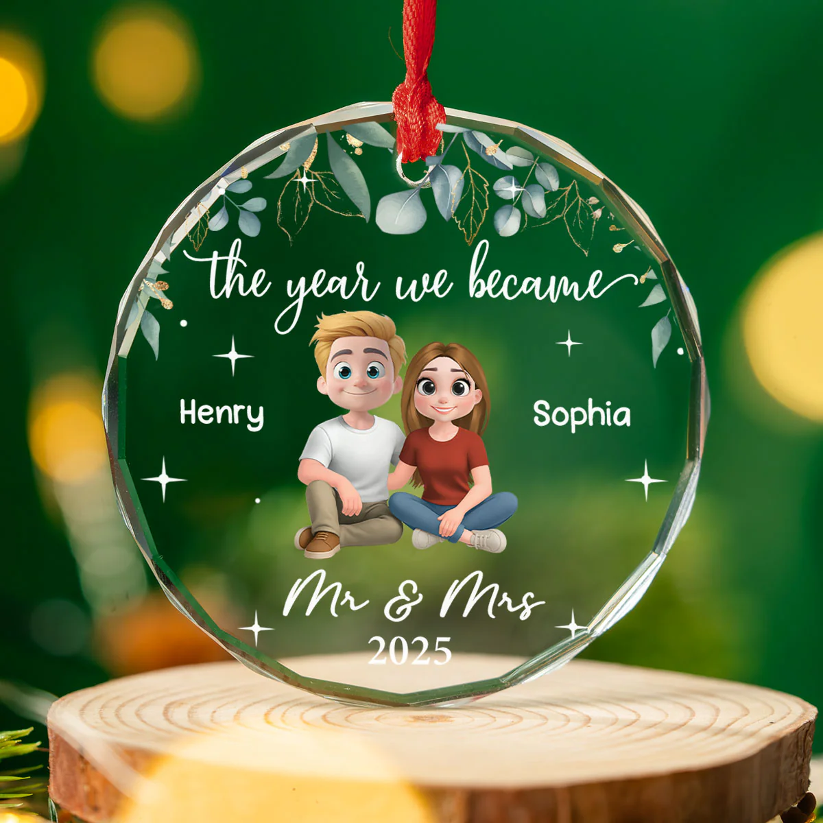 The Best Thing I Found In My Life - Personalized Custom Glass Ornament - Image 4