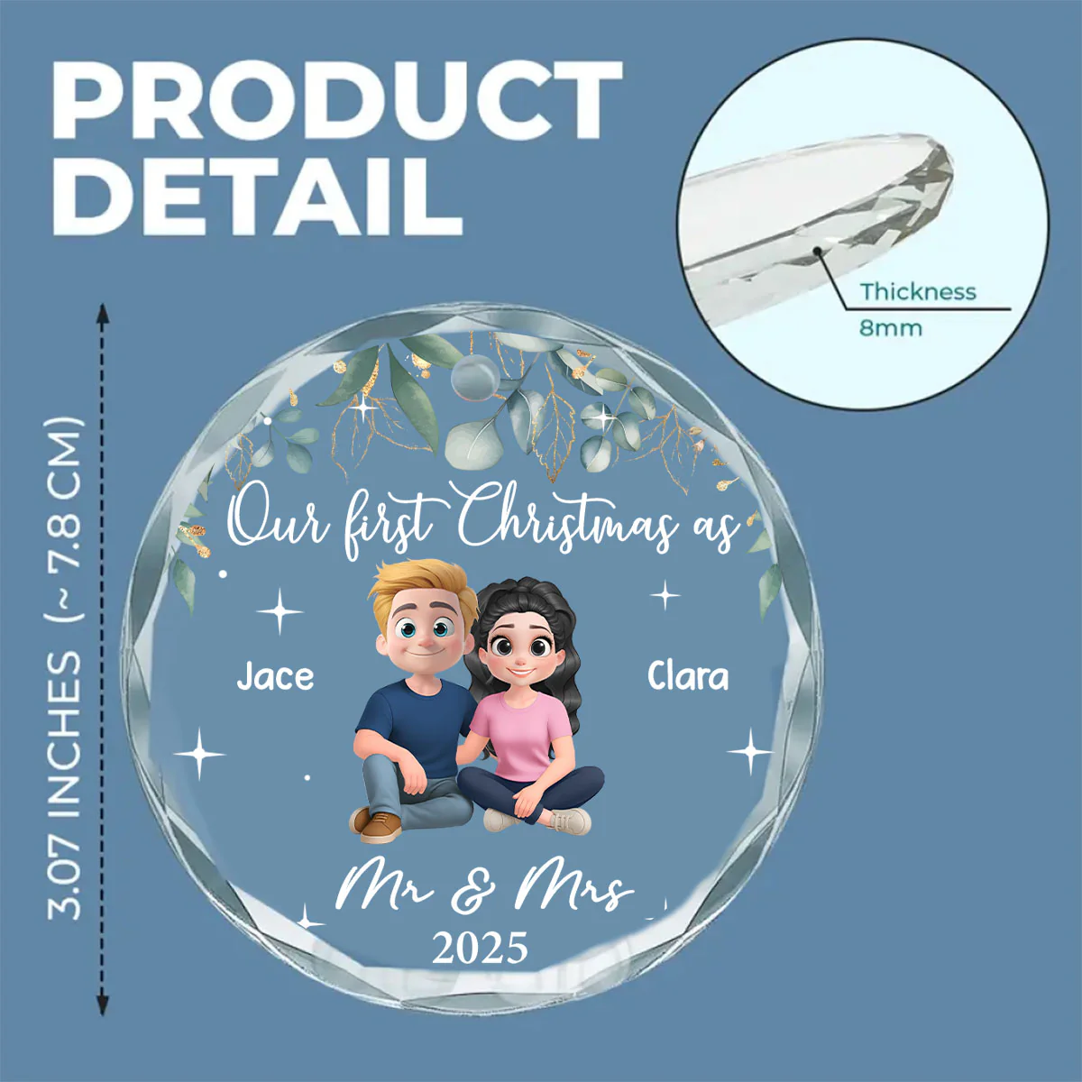 The Best Thing I Found In My Life - Personalized Custom Glass Ornament - Image 7