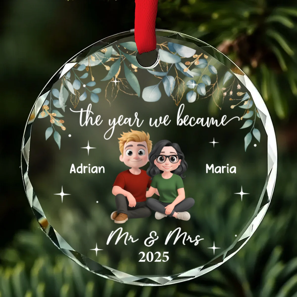 The Best Thing I Found In My Life - Personalized Custom Glass Ornament - Image 8
