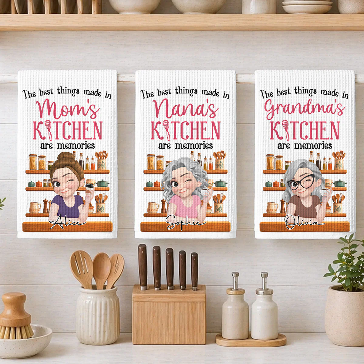The Best Things Made In Mom Kitchen - Personalized Custom Kitchen Towel - Image 3