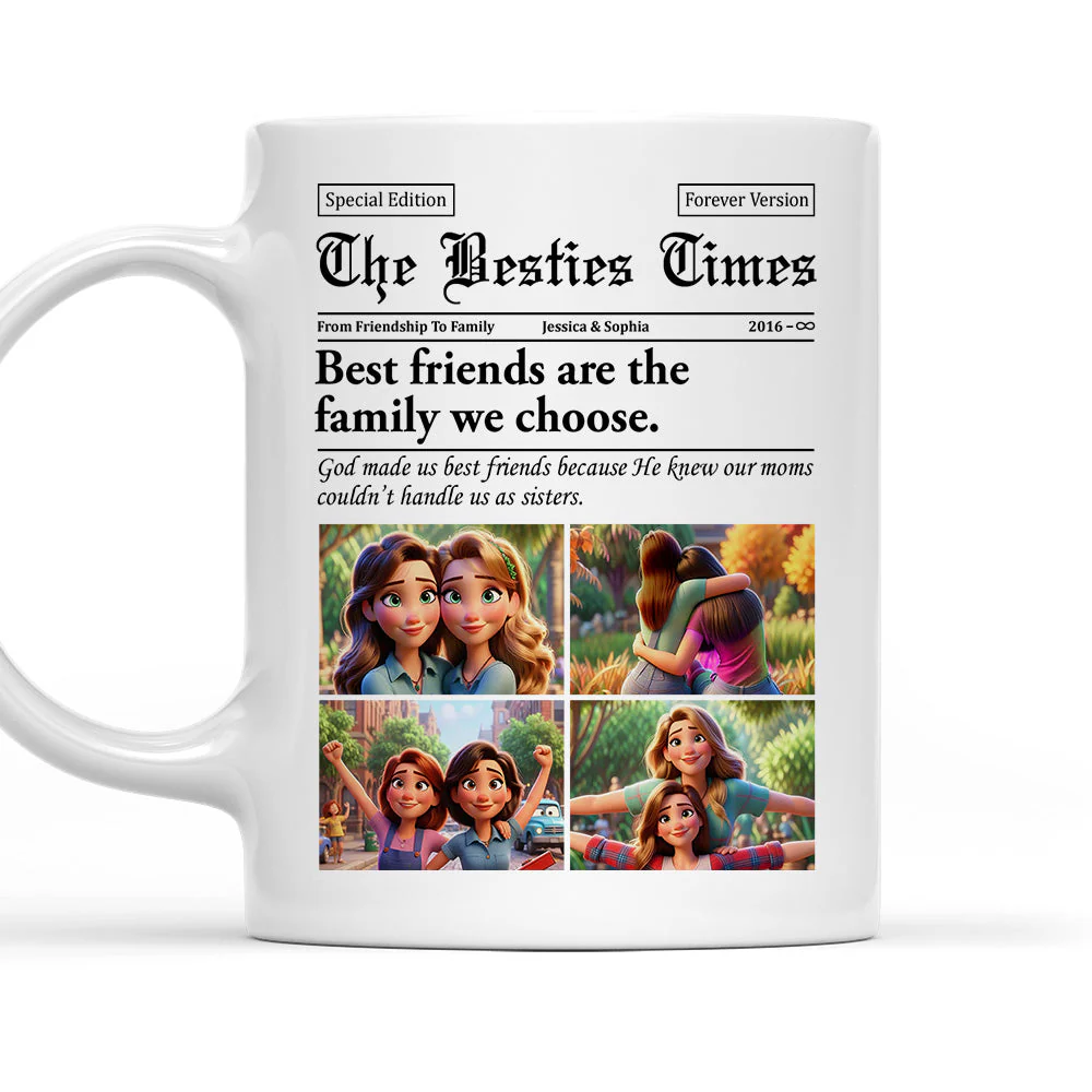 The Besties Time Cartoonize - Personalized Custom Coffee Mug