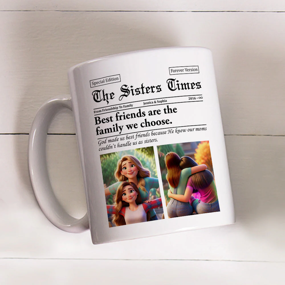 The Besties Time Cartoonize - Personalized Custom Coffee Mug - Image 2