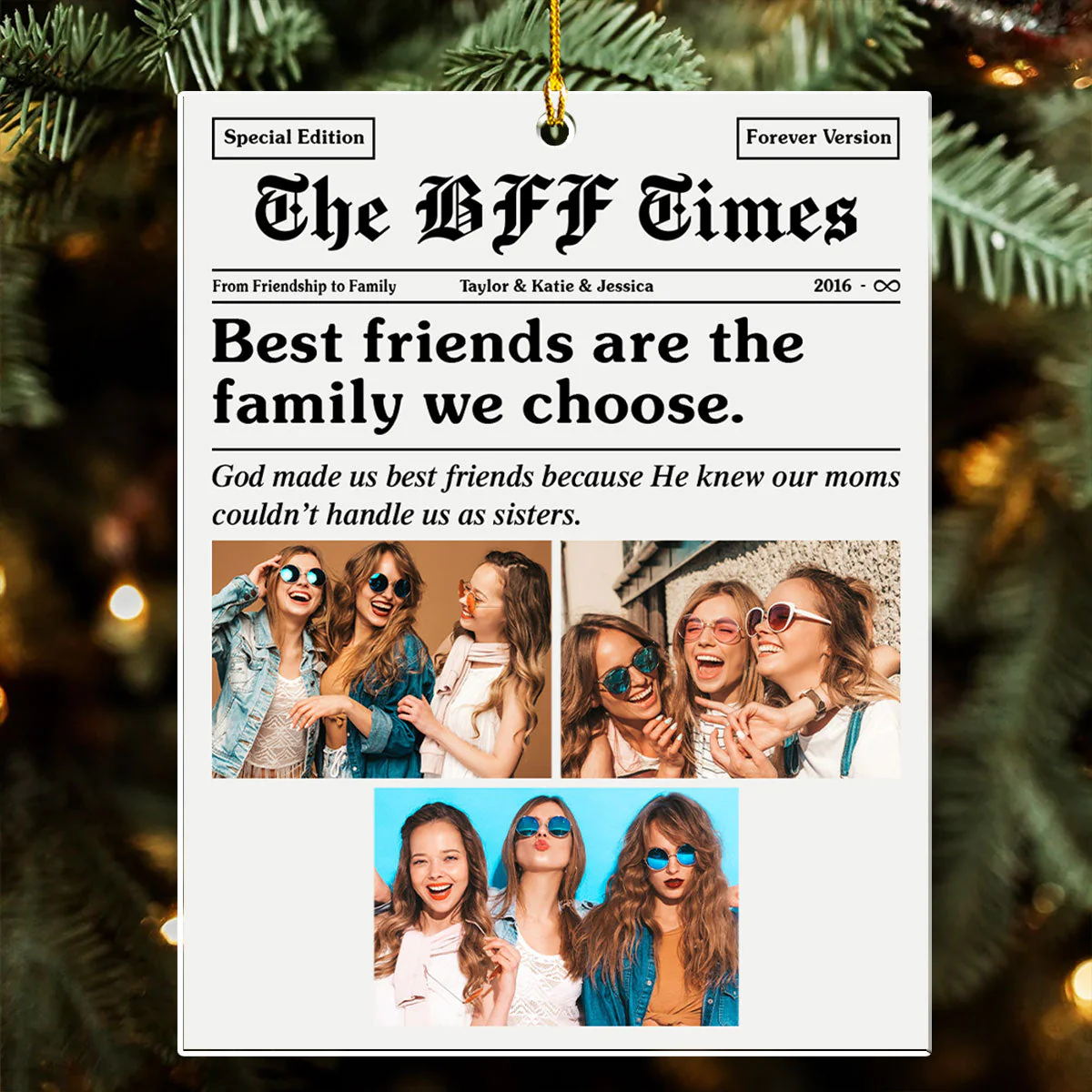 The BFF Times - Personalized Custom Acrylic Ornament - Image 5
